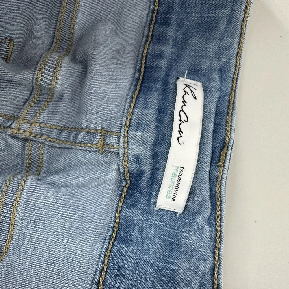 Kancan Jeans Womens Plus size 20 Blue Light Wash Crop Distressed Stretch‎